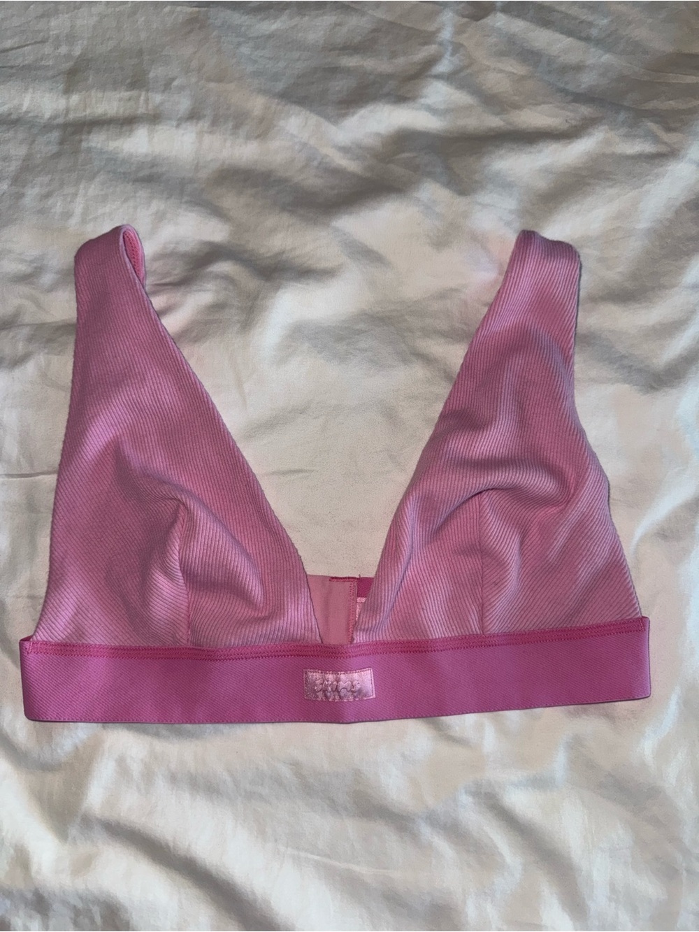 SKIMS Ribbed Triangle Bralette in Pink